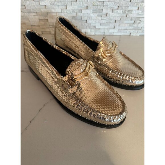 G.H. Bass Weejuns Lilianna Keeper Bit Gold Loafers Snake Womens Size 7.5 NEW - Picture 4 of 7